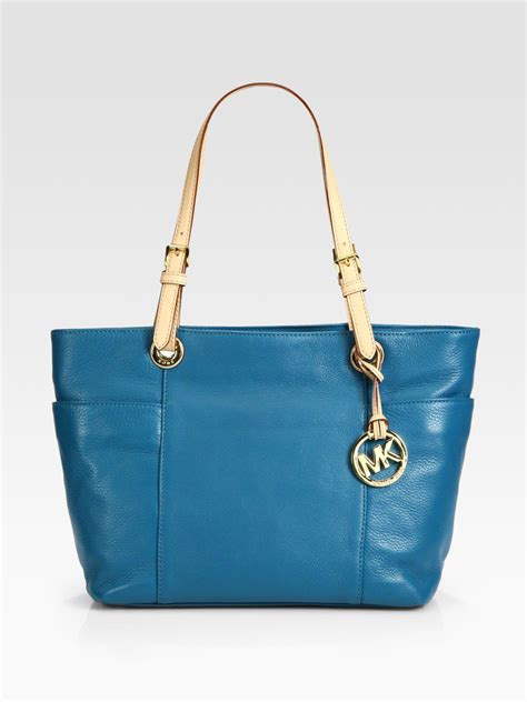 michael kors top zip turquoise bags|Michael Kors tote bags.